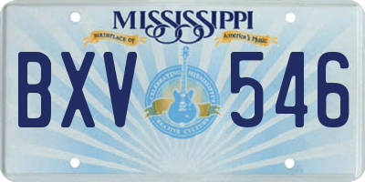 MS license plate BXV546