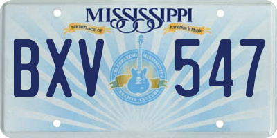 MS license plate BXV547