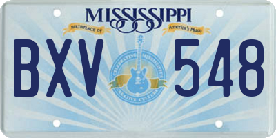 MS license plate BXV548