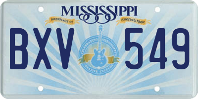 MS license plate BXV549