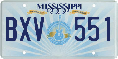 MS license plate BXV551