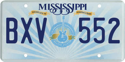 MS license plate BXV552