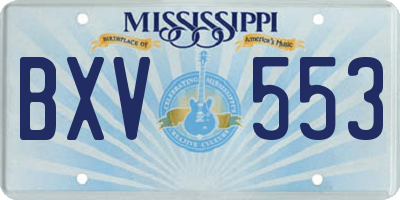MS license plate BXV553