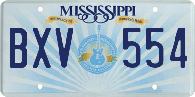 MS license plate BXV554