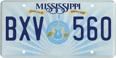 MS license plate BXV560