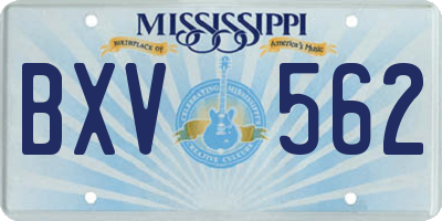 MS license plate BXV562