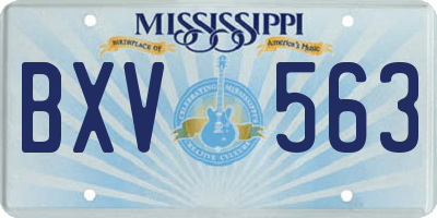 MS license plate BXV563