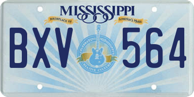 MS license plate BXV564