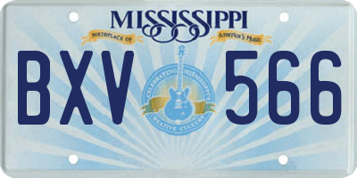 MS license plate BXV566