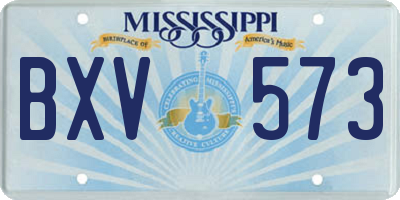MS license plate BXV573