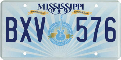 MS license plate BXV576