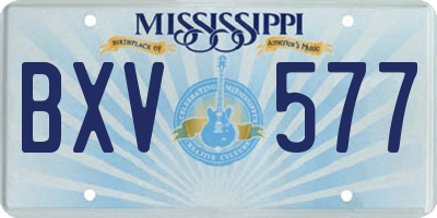 MS license plate BXV577