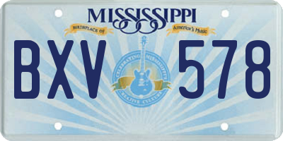 MS license plate BXV578
