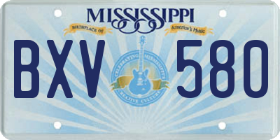 MS license plate BXV580