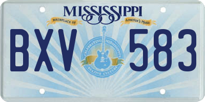 MS license plate BXV583