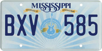 MS license plate BXV585
