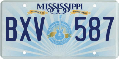 MS license plate BXV587