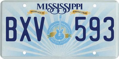 MS license plate BXV593