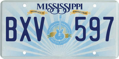 MS license plate BXV597