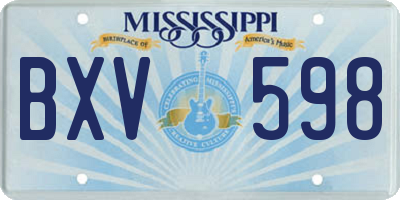 MS license plate BXV598