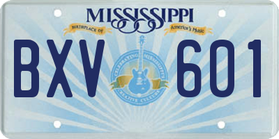 MS license plate BXV601