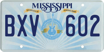 MS license plate BXV602