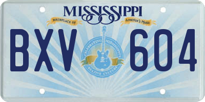 MS license plate BXV604