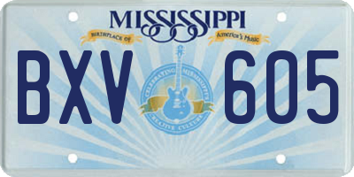 MS license plate BXV605