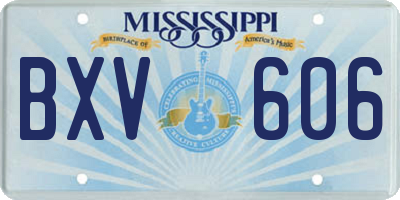 MS license plate BXV606