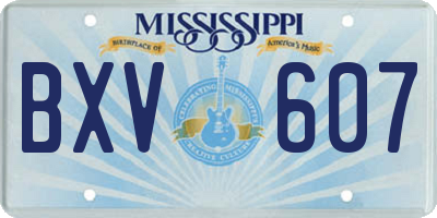 MS license plate BXV607