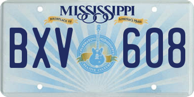 MS license plate BXV608