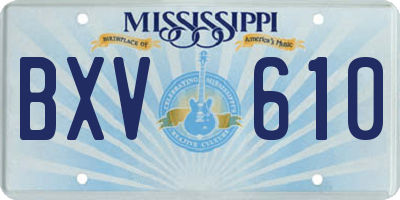 MS license plate BXV610