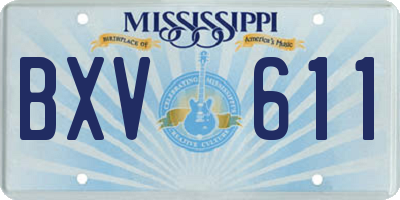 MS license plate BXV611