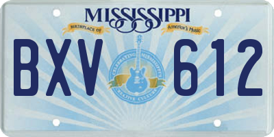 MS license plate BXV612