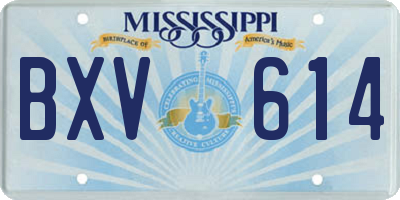 MS license plate BXV614