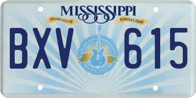 MS license plate BXV615