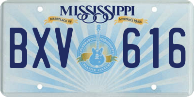MS license plate BXV616