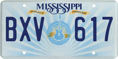 MS license plate BXV617