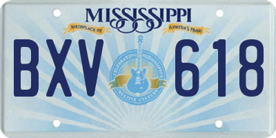 MS license plate BXV618