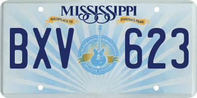 MS license plate BXV623