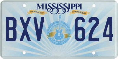 MS license plate BXV624