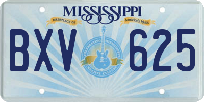 MS license plate BXV625