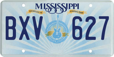 MS license plate BXV627