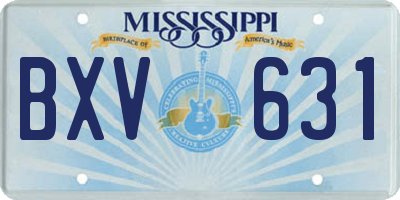 MS license plate BXV631