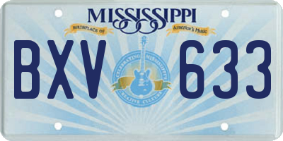 MS license plate BXV633