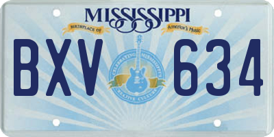 MS license plate BXV634