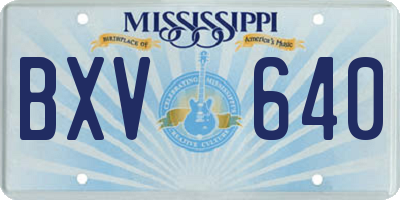 MS license plate BXV640