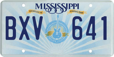 MS license plate BXV641