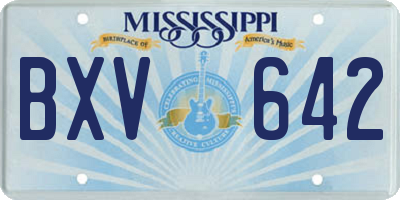 MS license plate BXV642
