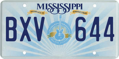 MS license plate BXV644